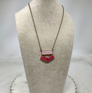 LOFT Gold Chain Pink Geometric Necklace